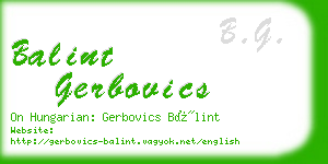 balint gerbovics business card